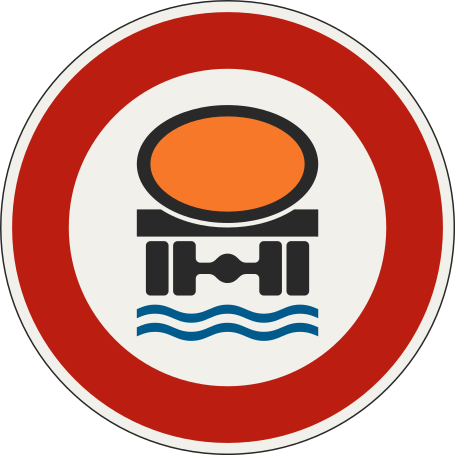 znacka Zakaz vjazdu pre vozidla prepravujuce naklad, ktory moze sposobit znecistenie vody