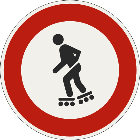 značka Zákaz vstupu pre (korčuliarov)