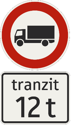 zákaz vjazdu pre nákladné vozidlá + tranzit