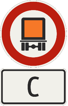 Zákaz vjazdu pre vozidlá prepravujúce nebezpečné veci + kategória tunela