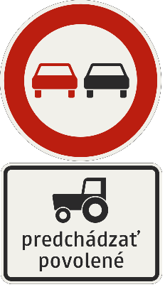 zákaz predchádzania + Predchádzanie zvláštnych vozidiel