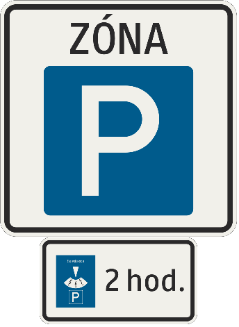 parkovacia zóna + časovo obmedzené parkovanie