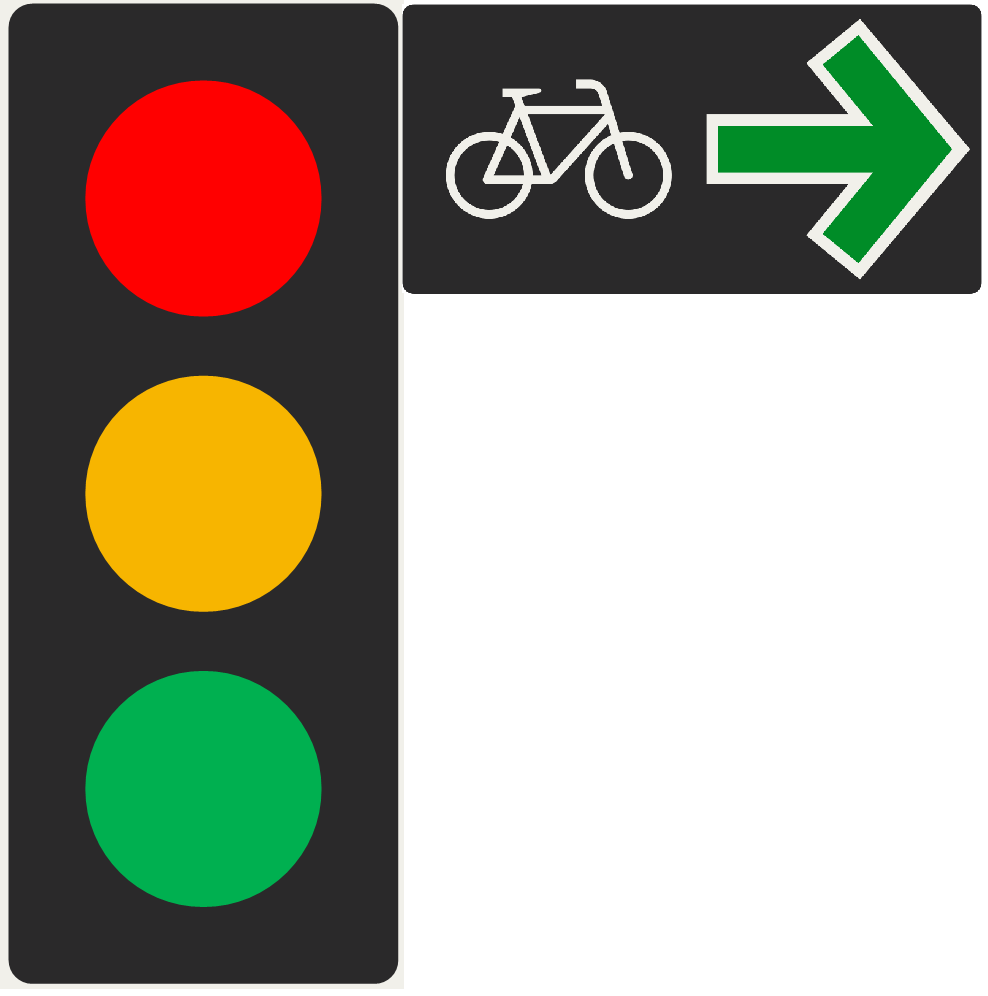 semafor+zelena sipka pre cyklo