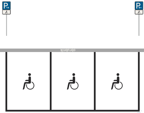 Parkovacie miesta (pre osoby so zdravotným postihnutím – kolmé)