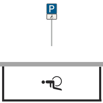 Parkovacie miesta (pre osoby so zdravotným postihnutím – pozdĺžne)