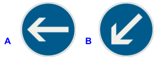 Prikázaný smer odbočenia, Prikázaný smer obchádzania