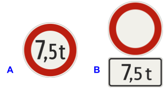 Maximálna hmotnosť, Zákaz vjazdu pre všetky vozidlá + Hmotnosť
