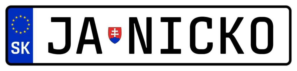 tabuľka s voliteľným evidenčným číslom