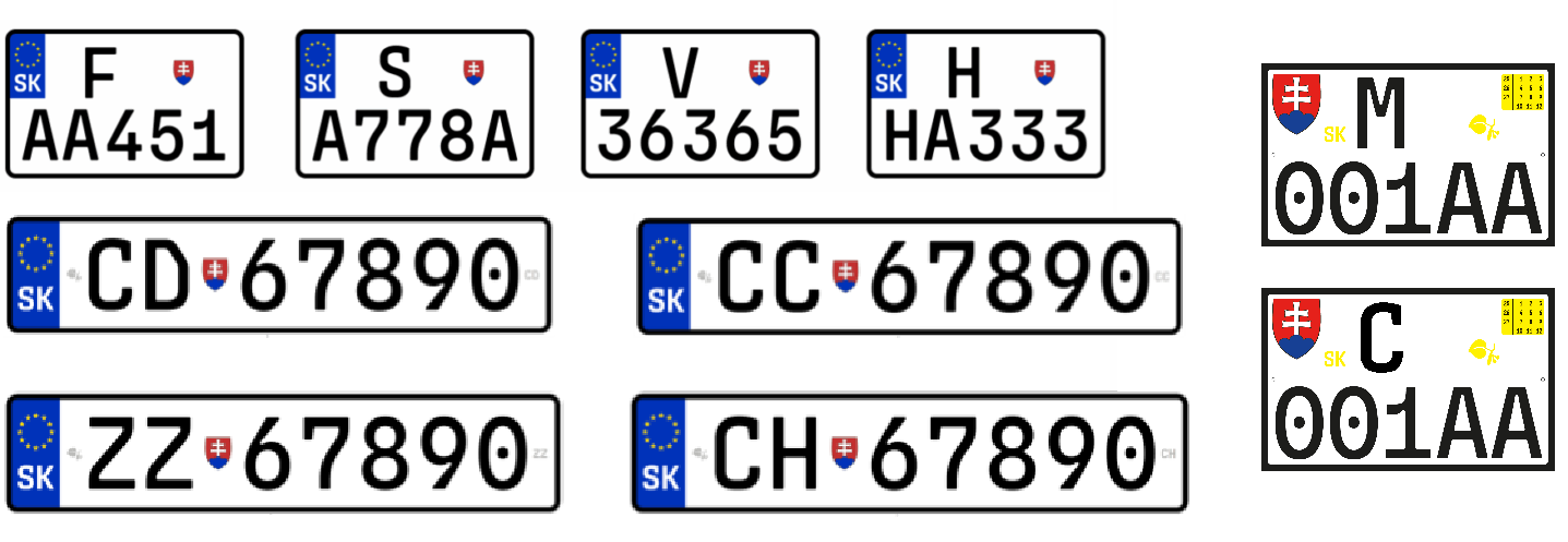 Nové tabuľky s evidenčným číslom