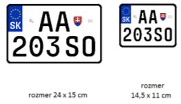 tabulky s evidencnym cislom pre motocykle