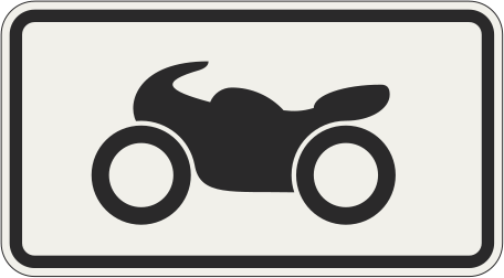 dodatková tabuľka Platí pre motocykle